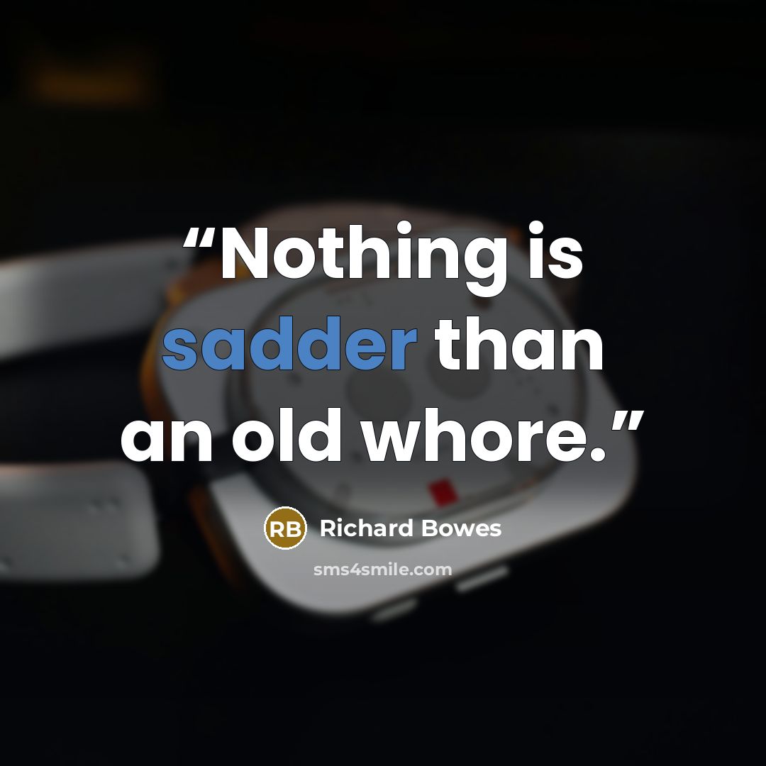 “Nothing is sadder than an old whore.” quote by Richard Bowes