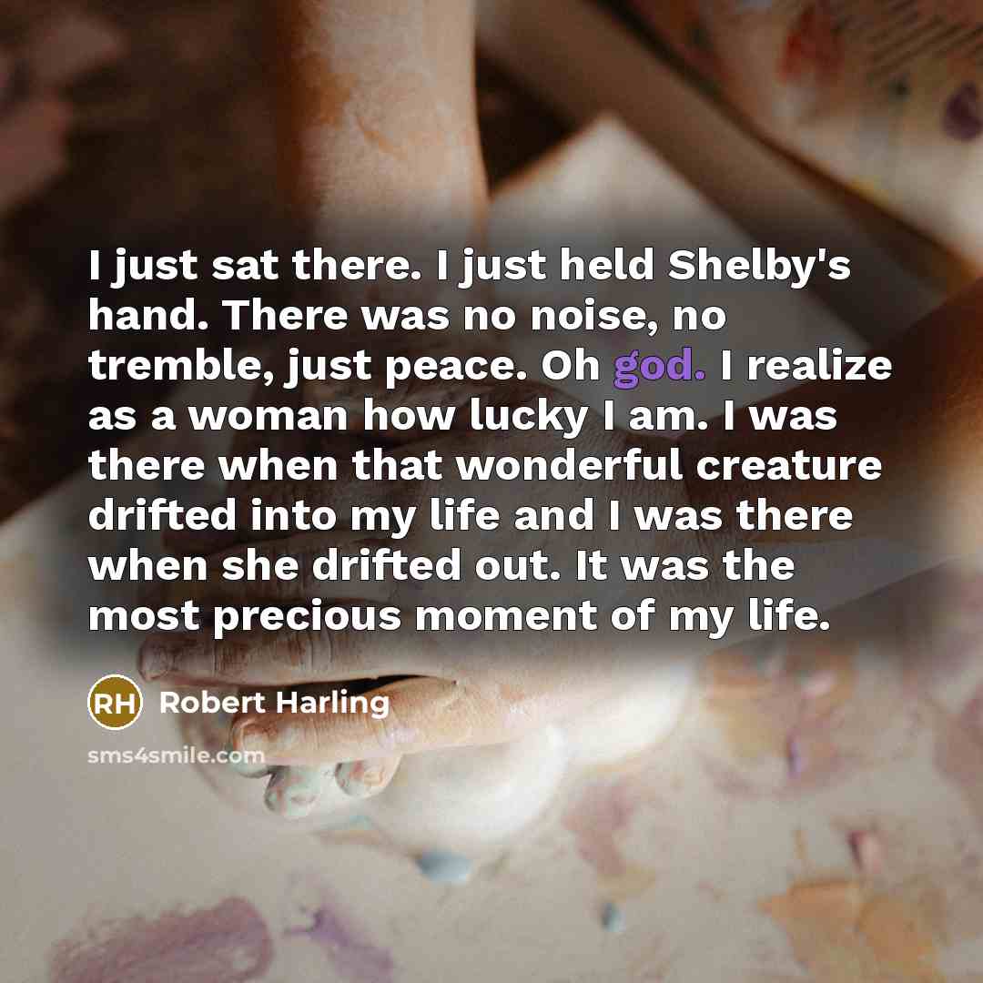 “I just sat there. I just held Shelby's hand. There…” quote by Robert Harling