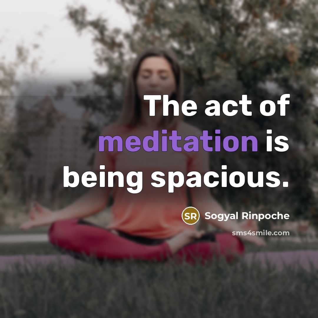 “The act of meditation is being spacious.…” quote by Sogyal Rinpoche