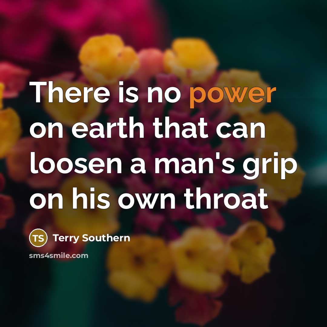 “There is no power on earth that can loosen a…” quote by Terry Southern