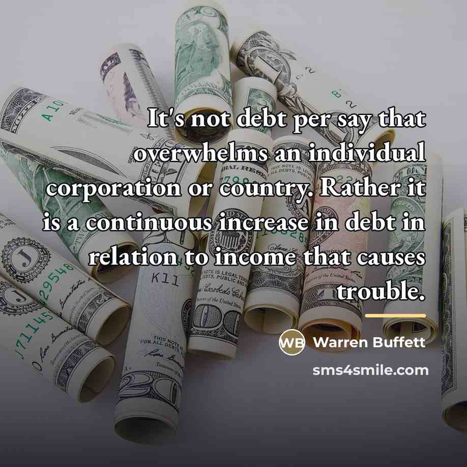 “It's not debt per say that overwhelms an individual corporation…” quote by Warren Buffett