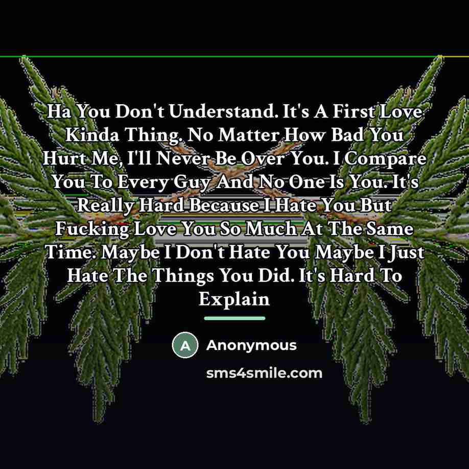 “Ha You Don't Understand. It's A First Love Kinda Thing.…” quote by Anonymous