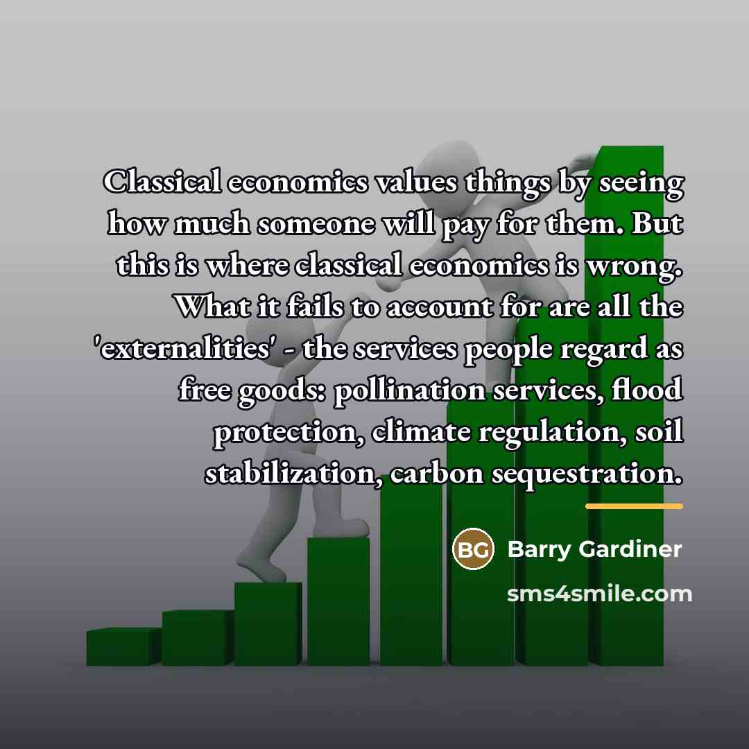 “Classical economics values things by seeing how much someone will…” quote by Barry Gardiner