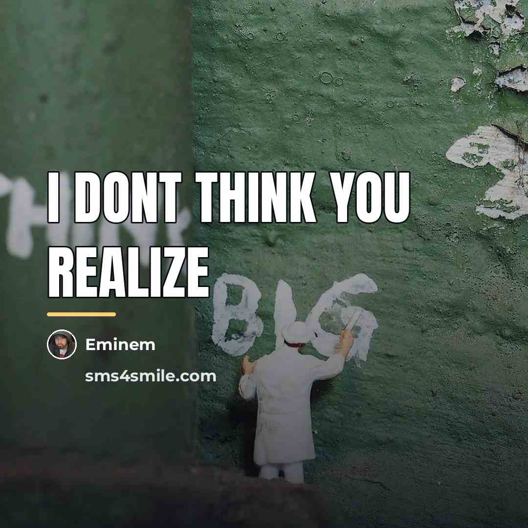 “I dont think you realize…” quote by Eminem