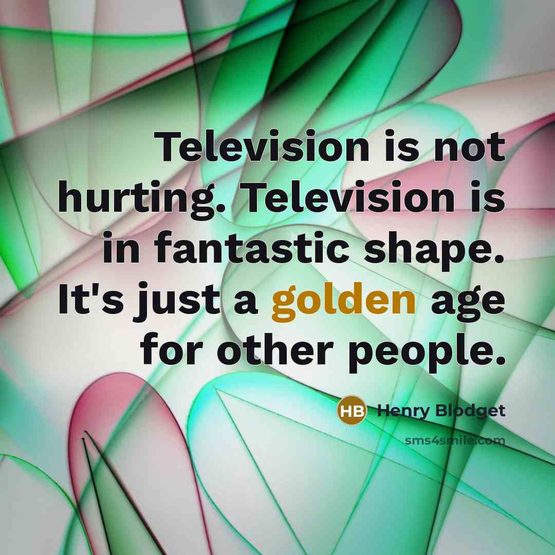 “Television is not hurting. Television is in fantastic shape. It's…” quote by Henry Blodget