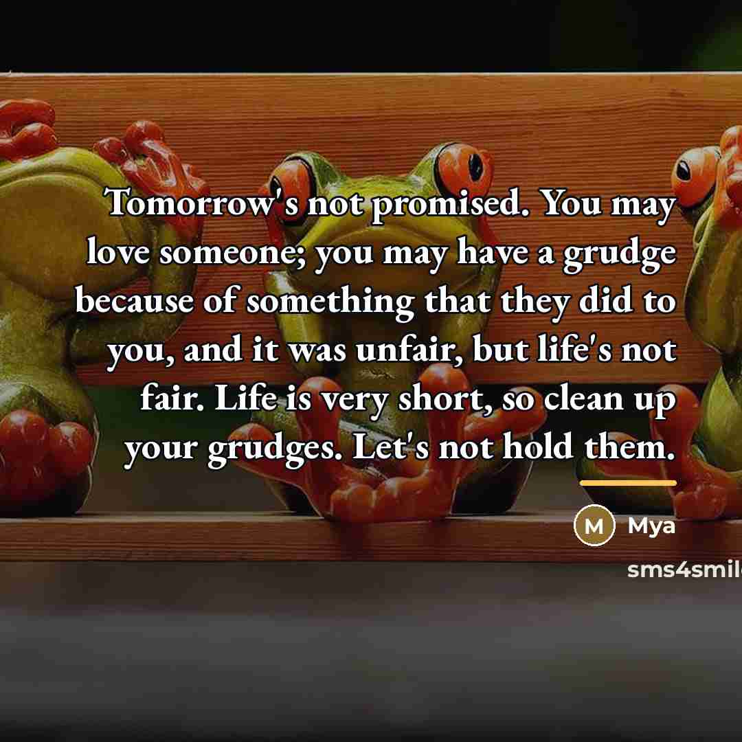 “Tomorrow's not promised. You may love someone; you may have…” quote by Mya