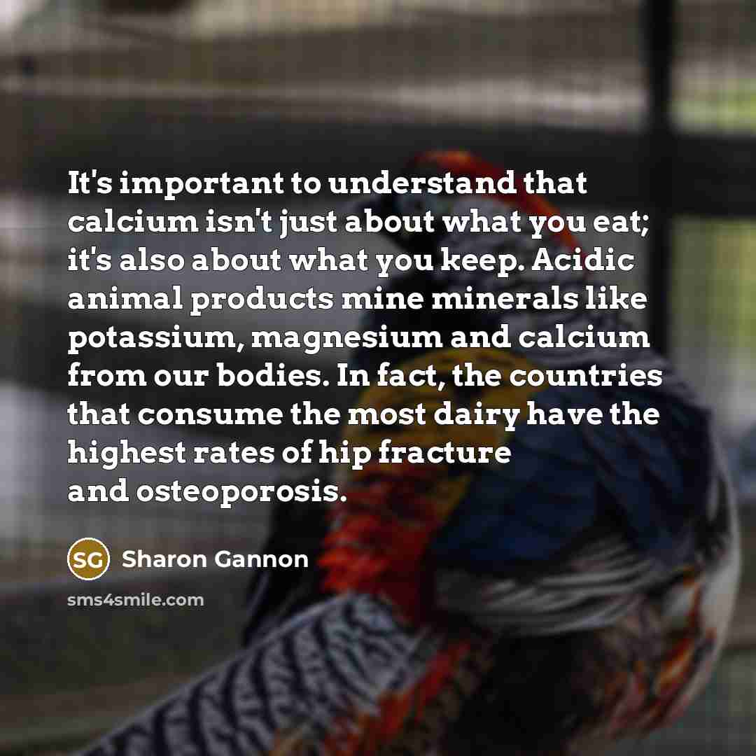 “It's important to understand that calcium isn't just about what…” quote by Sharon Gannon
