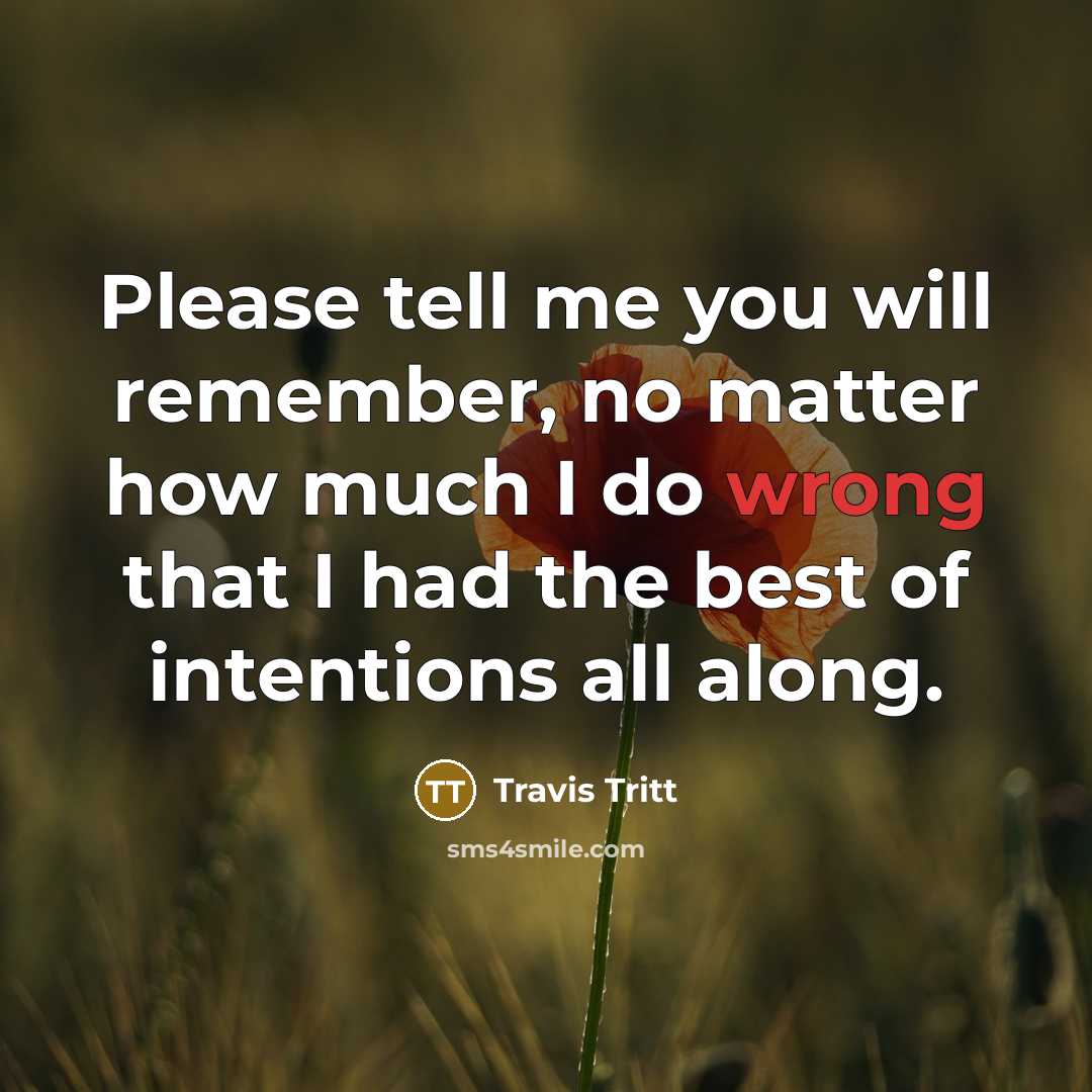 “Please tell me you will remember, no matter how much…” quote by Travis Tritt