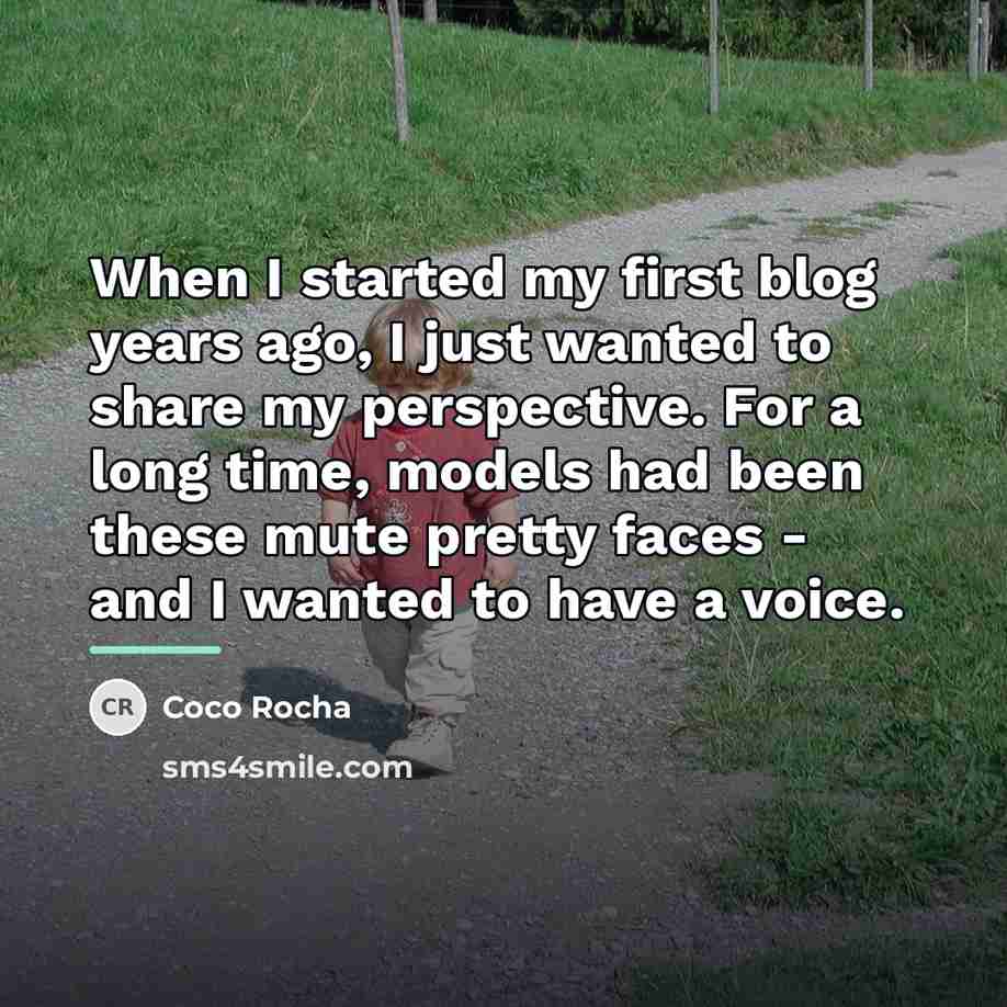 “When I started my first blog years ago, I just…” quote by Coco Rocha