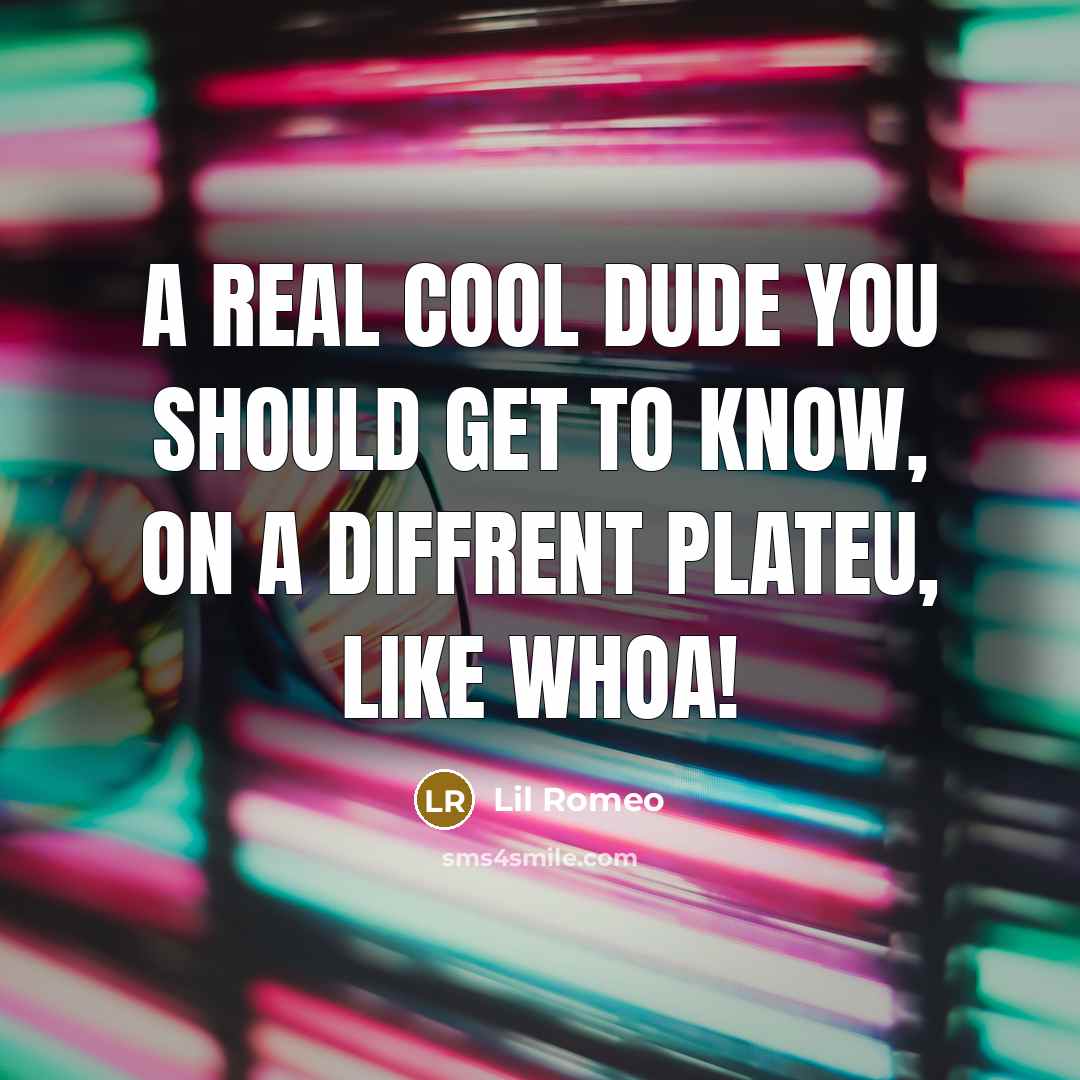 “A real cool dude you should get to know, on…” quote by Lil Romeo
