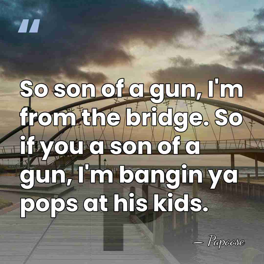 So son of a gun, I'm from the bridge. So if you&hellip; - Papoose