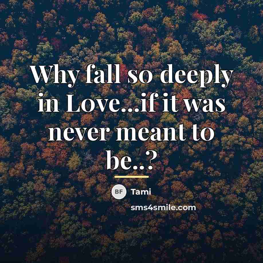 “Why fall s0 deeply in L0ve...if it was never meant…” quote by Tami