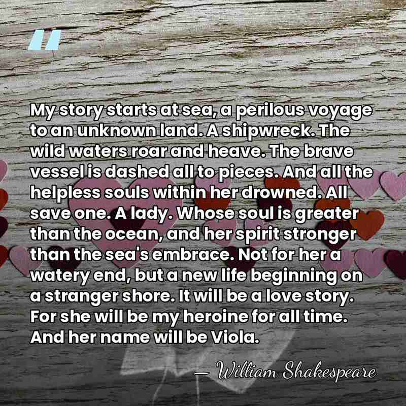My story starts at sea, a perilous voyage to an unknown land.&hellip; - William Shakespeare