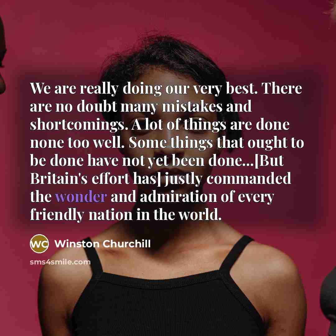 “We are really doing our very best. There are no…” quote by Winston Churchill