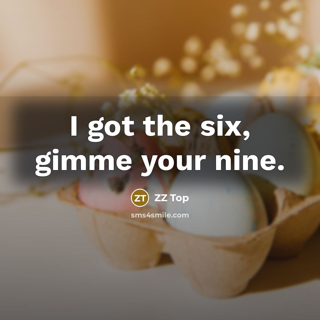 “I got the six, gimme your nine.” quote by ZZ Top