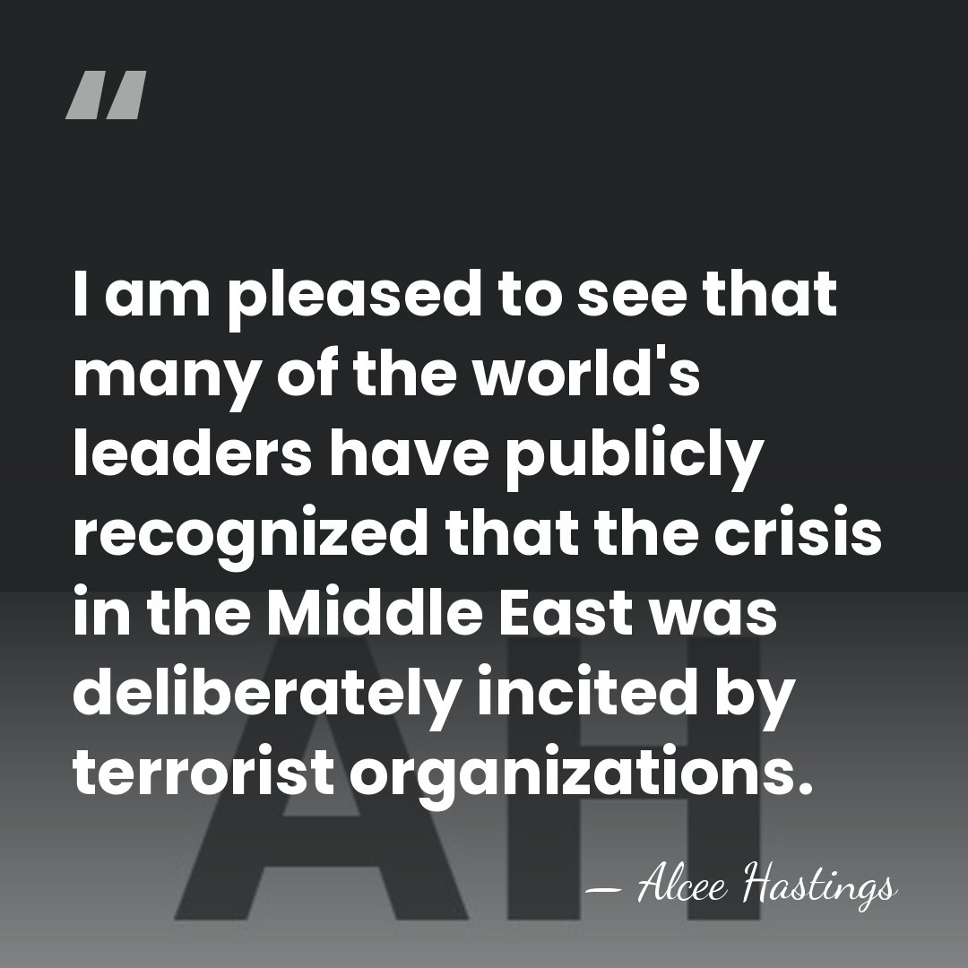I am pleased to see that many of the world's leaders have&hellip; - Alcee Hastings