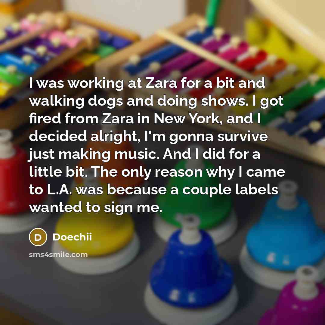 “I was working at Zara for a bit and walking…” quote by Doechii