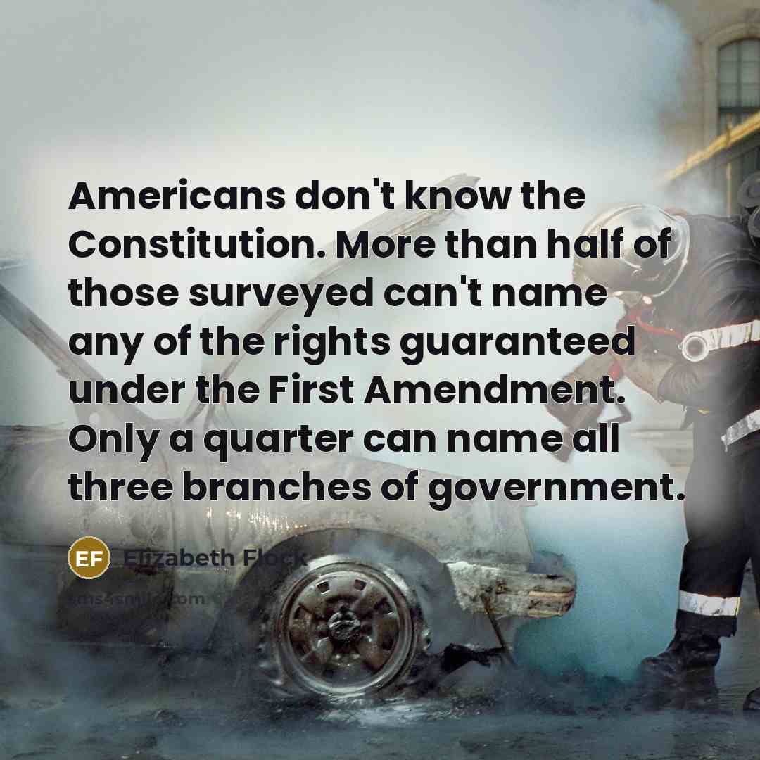“Americans don't know the Constitution. More than half of those…” quote by Elizabeth Flock