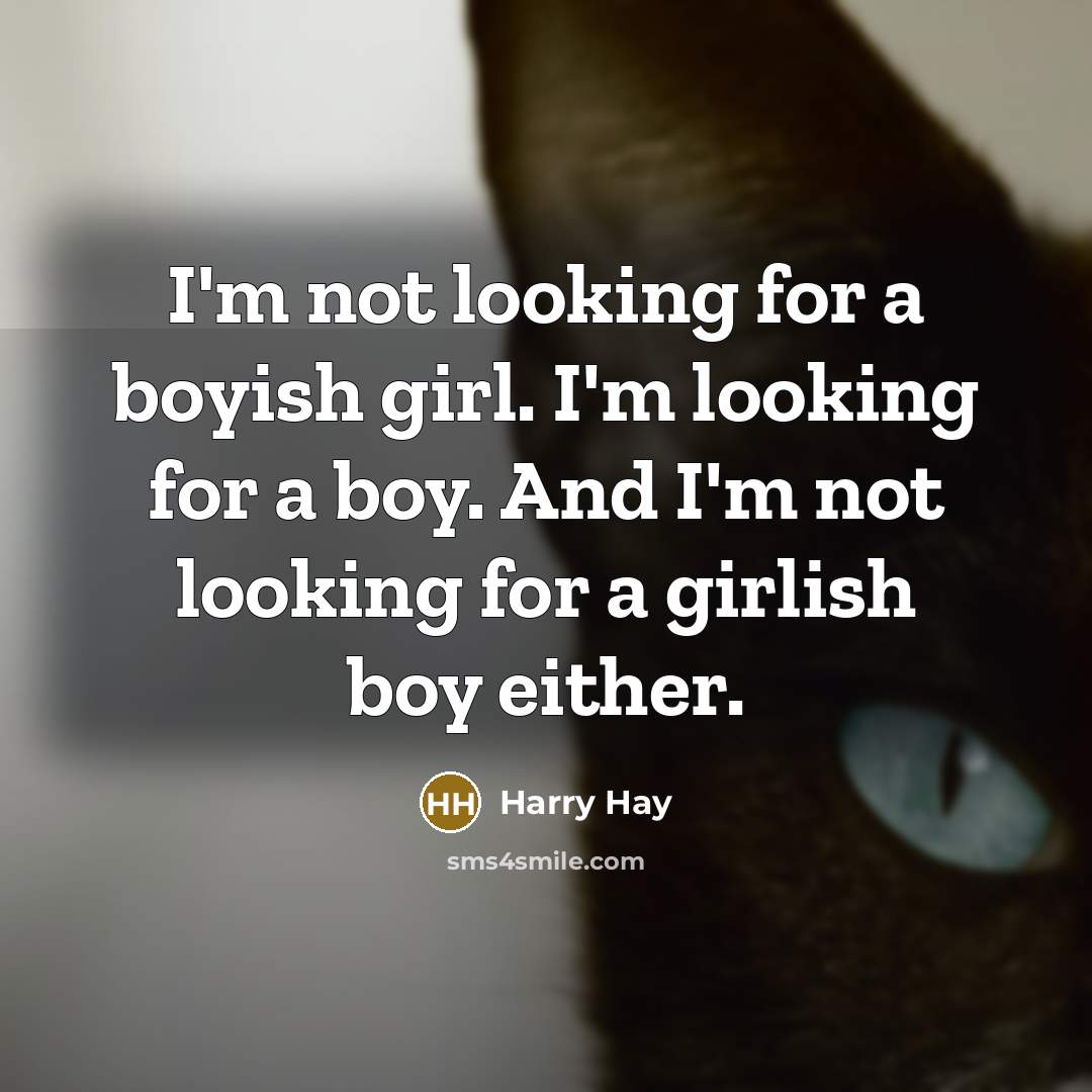 “I'm not looking for a boyish girl. I'm looking for…” quote by Harry Hay
