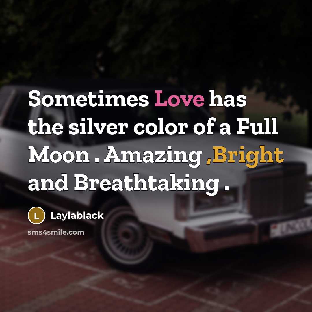 “Sometimes Love has the silver color of a Full Moon…” quote by Laylablack