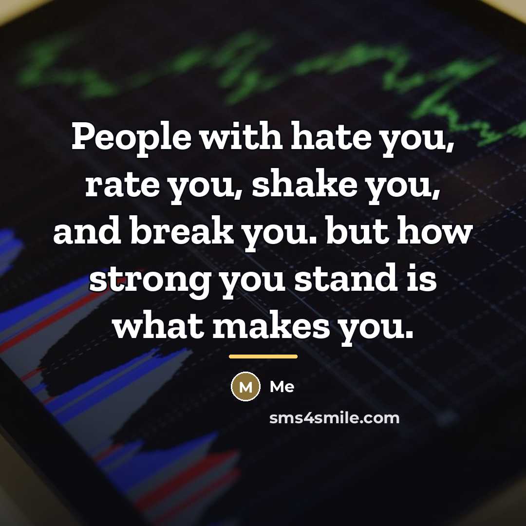 “People with hate you, rate you, shake you, and break…” quote by Me