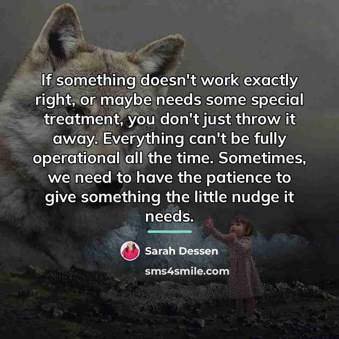 “If something doesn't work exactly right, or maybe needs some…” quote by Sarah Dessen