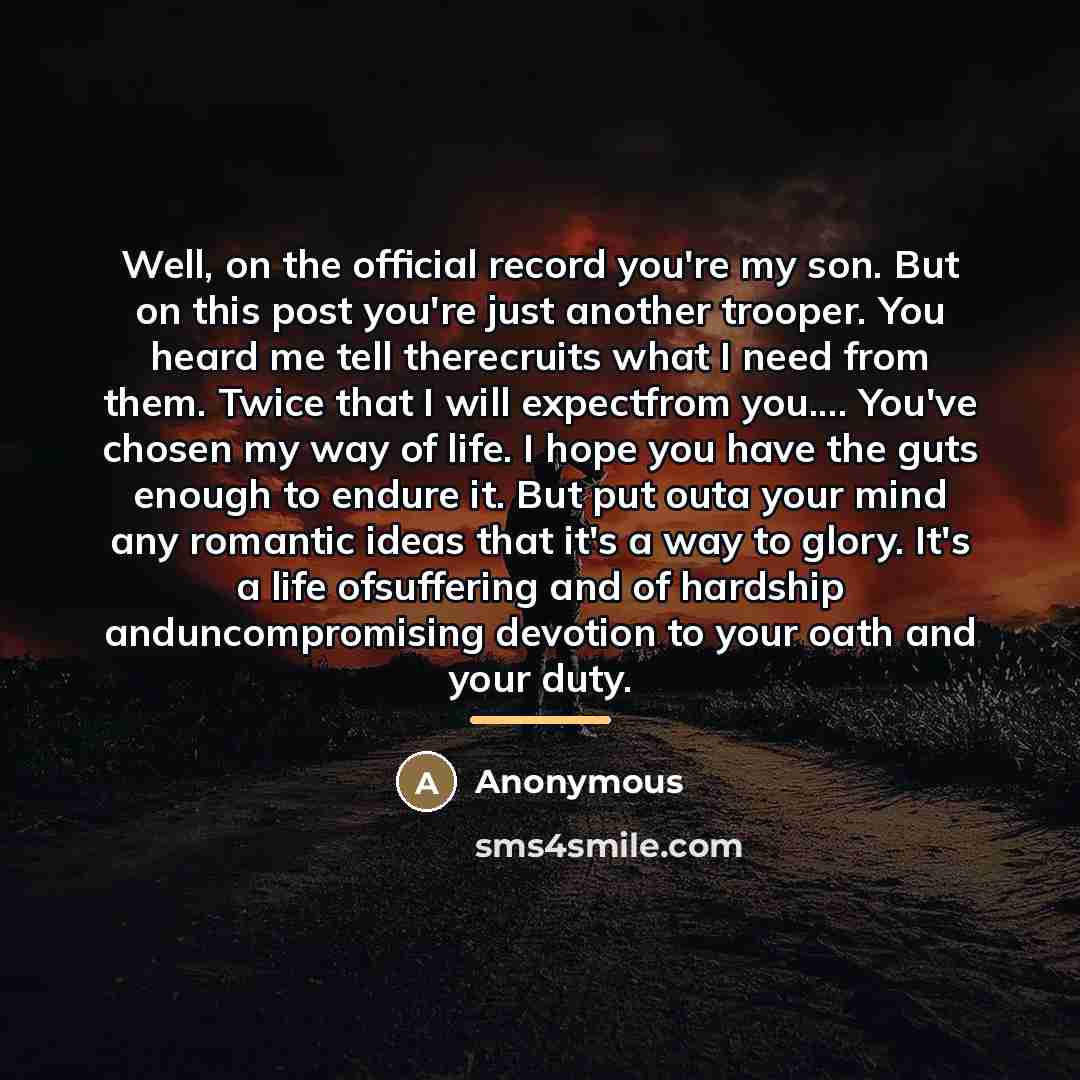 “Well, on the official record you're my son. But on…” quote by Anonymous