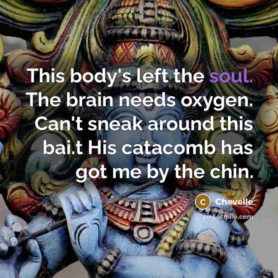 “This body's left the soul. The brain needs oxygen. Can't…” quote by Chevelle