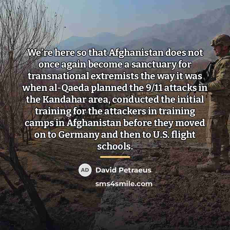 “We're here so that Afghanistan does not once again become…” quote by David Petraeus
