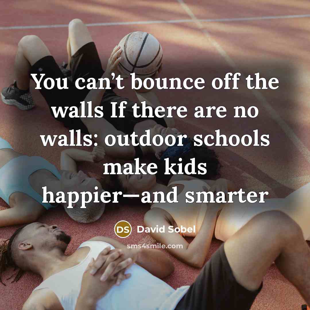 “You can’t bounce off the walls If there are no…” quote by David Sobel
