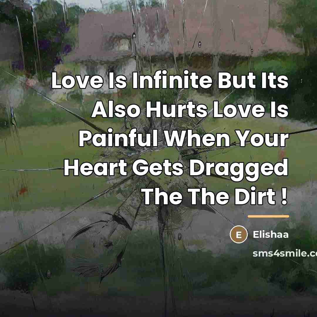 “Love Is Infinite But Its Also Hurts Love Is Painful…” quote by Elishaa