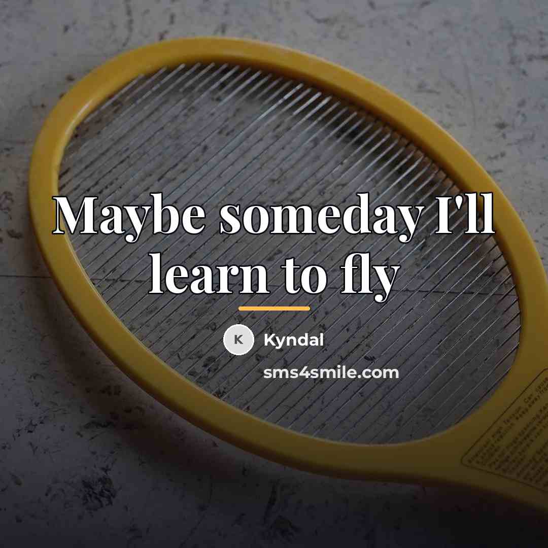 “Maybe someday I'll learn to fly…” quote by Kyndal
