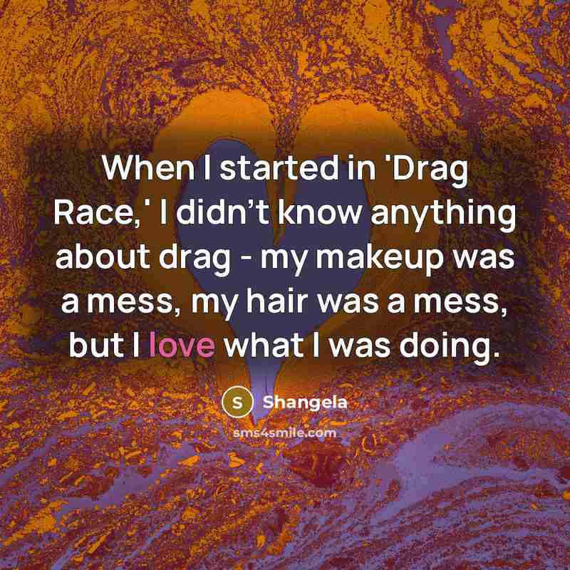 “When I started in 'Drag Race,' I didn't know anything…” quote by Shangela
