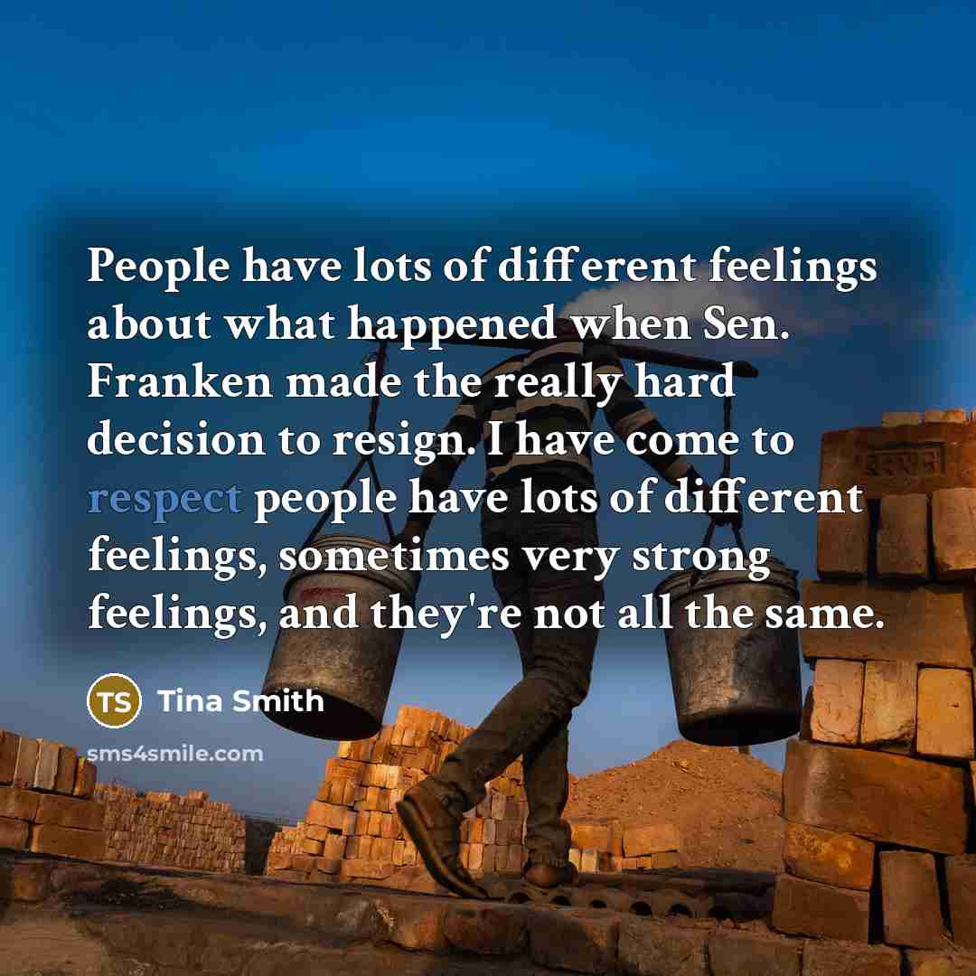 “People have lots of different feelings about what happened when…” quote by Tina Smith