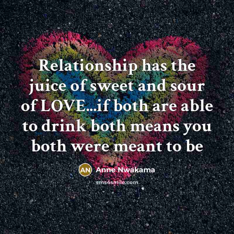 “Relationship has the juice of sweet and sour of LOVE...if…” quote by Anne Nwakama