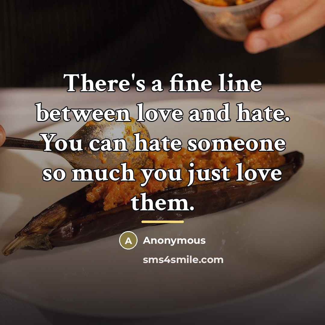 “There's a fine line between love and hate. You can…” quote by Anonymous