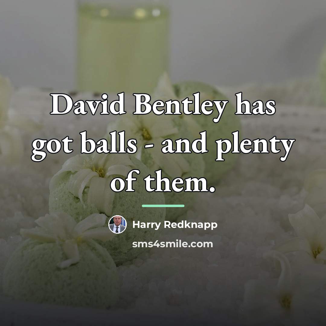 “David Bentley has got balls - and plenty of them.…” quote by Harry Redknapp