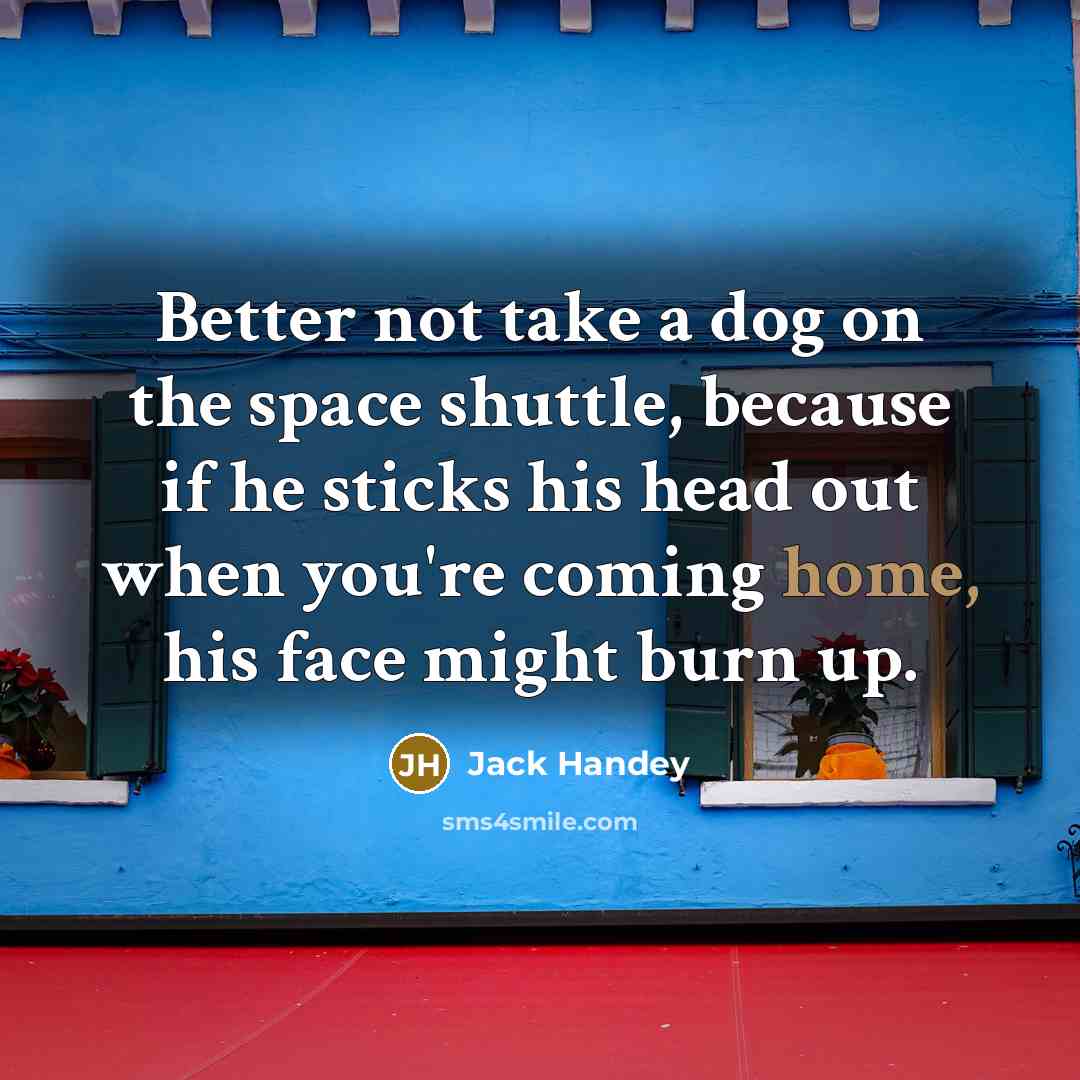 “Better not take a dog on the space shuttle, because…” quote by Jack Handey