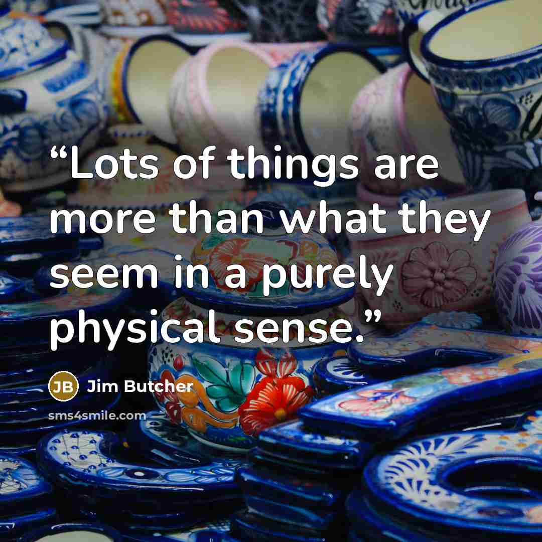 “Lots of things are more than what they seem in a purely physical sense.” quote by Jim Butcher