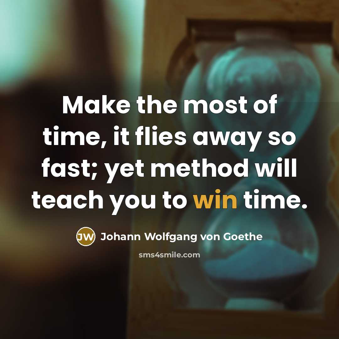 “Make the most of time, it flies away so fast;…” quote by Johann Wolfgang von Goethe