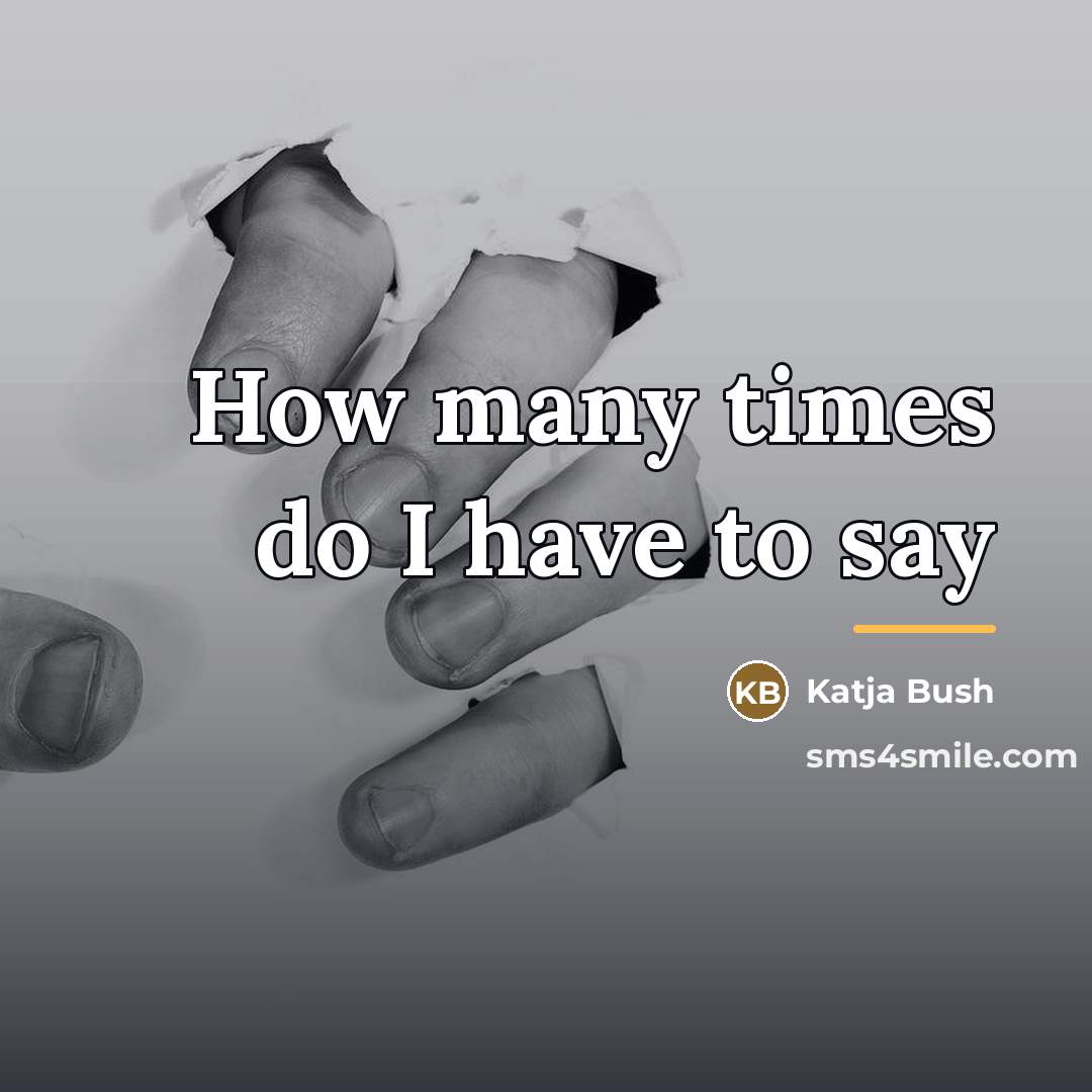 “How many times do I have to say…” quote by Katja Bush