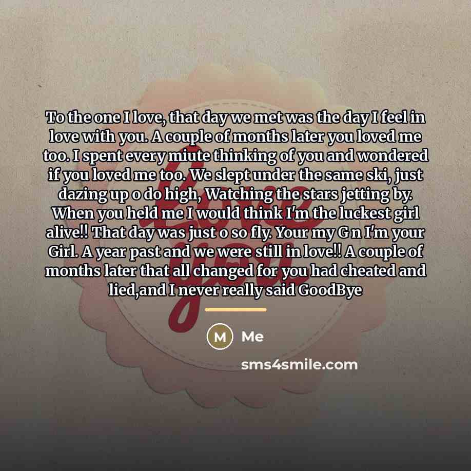 “To the one I love, that day we met was…” quote by ME