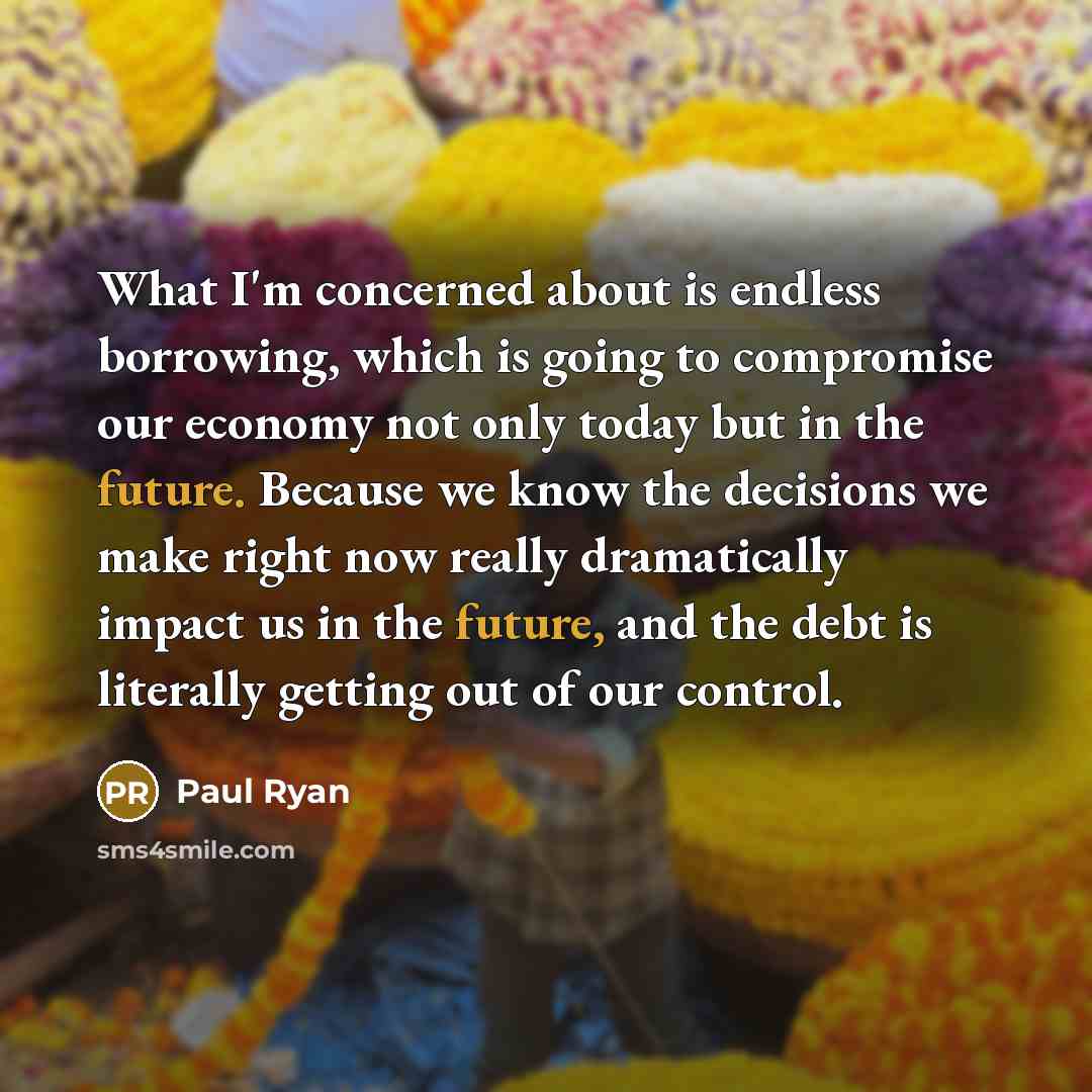 “What I'm concerned about is endless borrowing, which is going…” quote by Paul Ryan