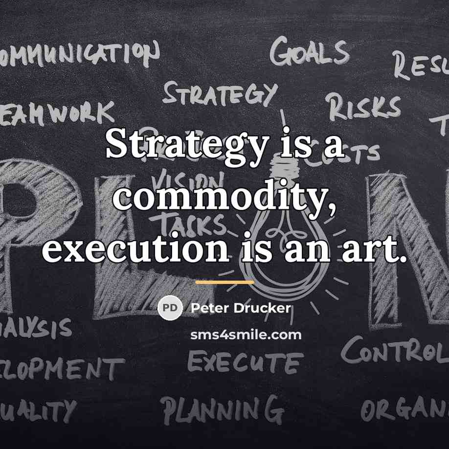 “Strategy is a commodity, execution is an art.…” quote by Peter Drucker