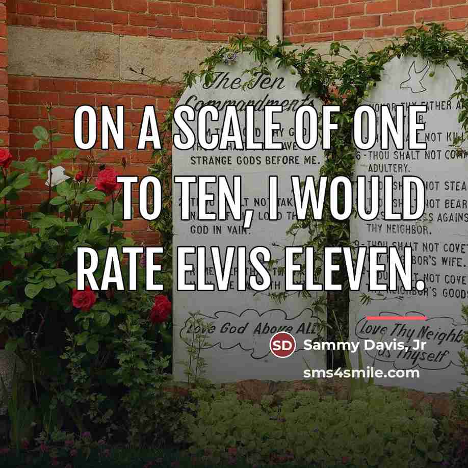 “On a scale of one to ten, I would rate…” quote by Sammy Davis, Jr
