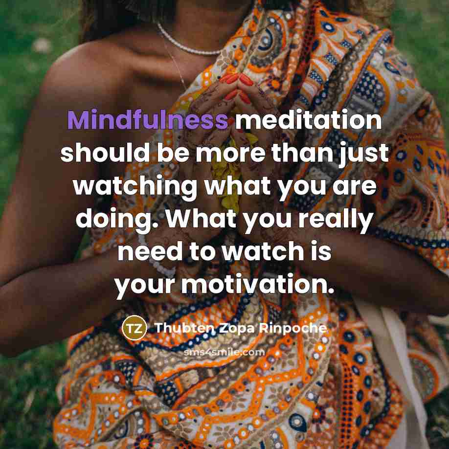 “Mindfulness meditation should be more than just watching what you…” quote by Thubten Zopa Rinpoche