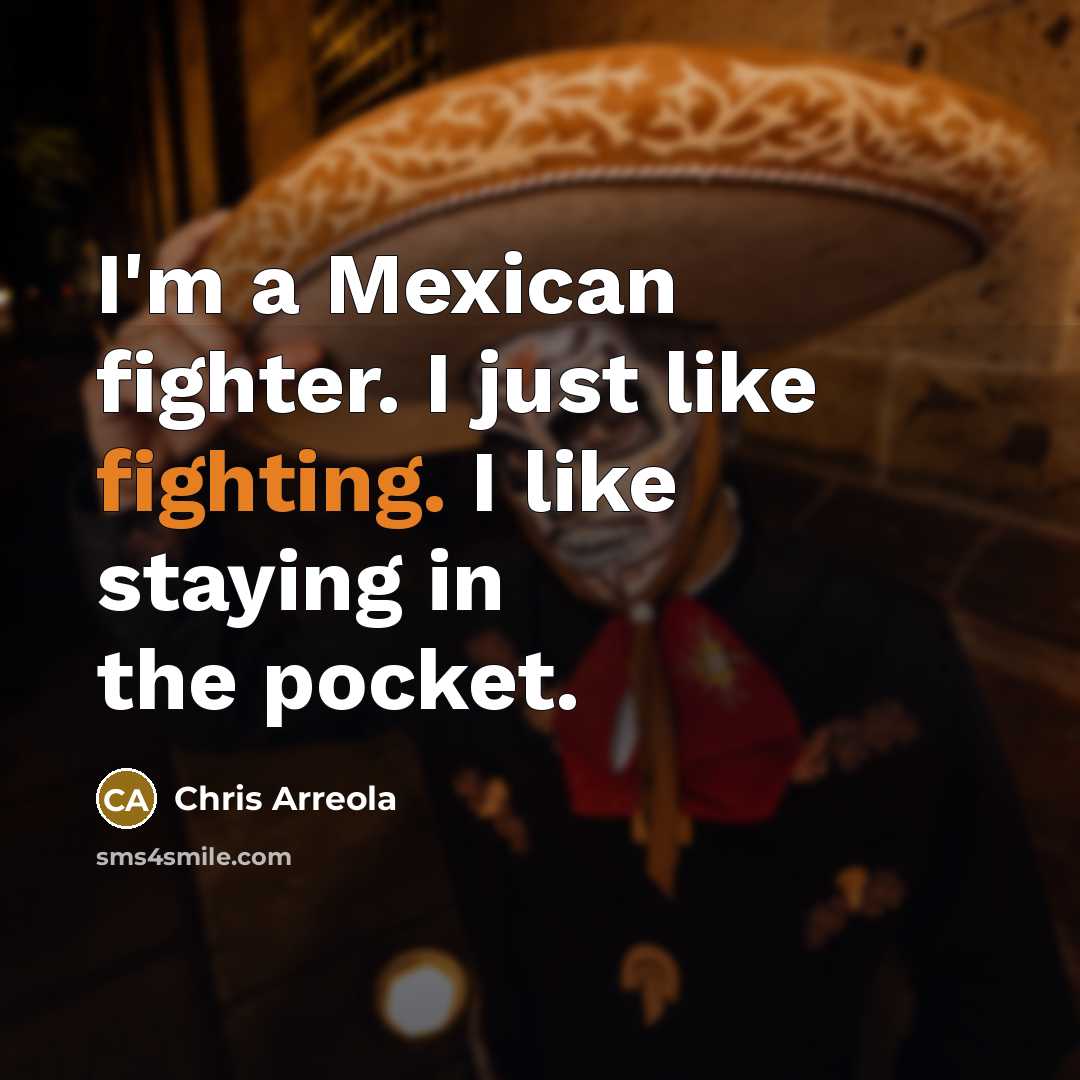 “I'm a Mexican fighter. I just like fighting. I like…” quote by Chris Arreola