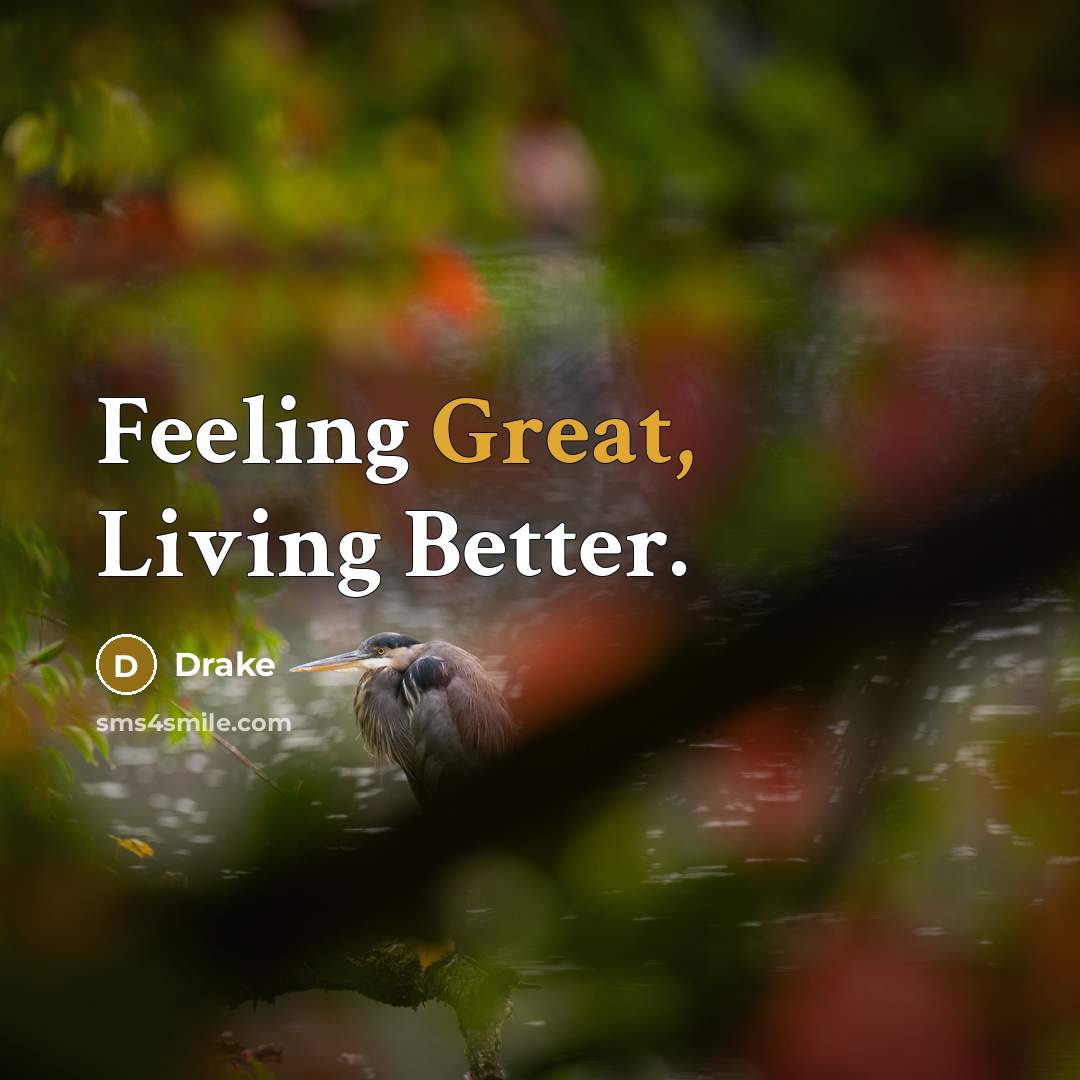 “Feeling Great, Living Better.…” quote by Drake