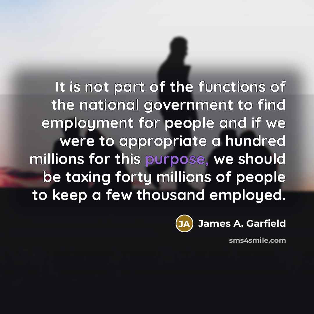 “It is not part of the functions of the national…” quote by James A. Garfield