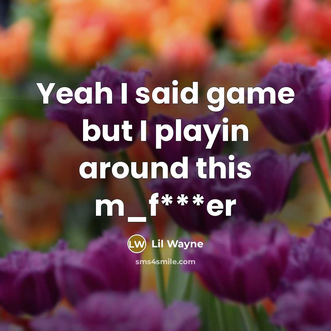 “Yeah I said game but I playin around this m_f***er…” quote by Lil Wayne